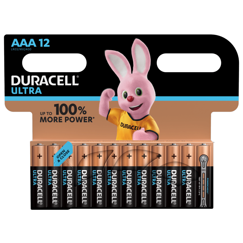 Duracell Ultra Alkaline AAA Batterier i 12 stk pakning