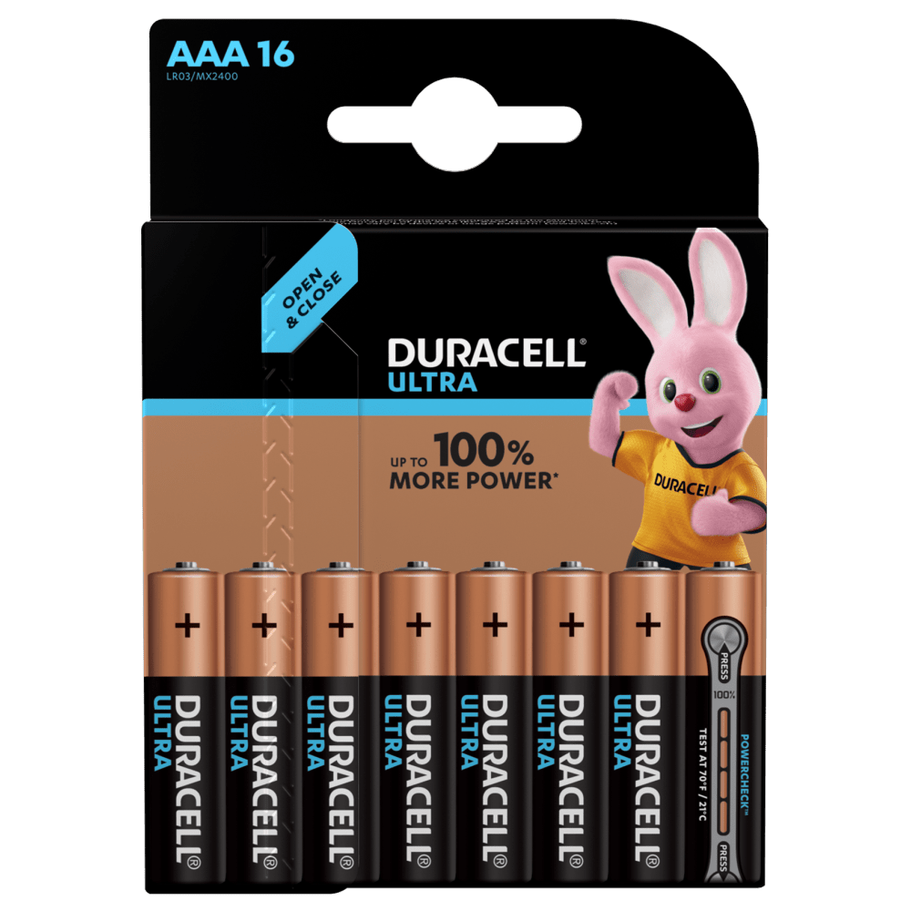 Duracell Ultra Alkaline AAA Batterier i 16 stk pakning