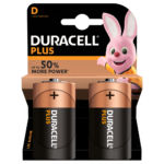 Duracell Plus alkaliske D-størrelse batterier i 2 stk pakning