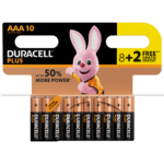 Duracell Plus alkaliske AAA-batterier 8+2 stk. Pakke
