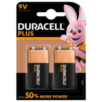 Duracell Plus 9V alkaliske batterier 2 stk. Pakning