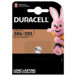 Duracell specialiseret sølvoxid 386/301 møntbatteri