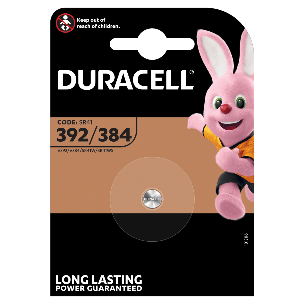 Duracell specialiseret sølvoxid 392/384 møntbatteri 1.55V