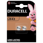 Duracell specialiserede alkaliske LR43-møntbatterier i 2-delt pakke