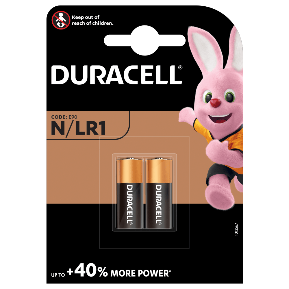 Duracell-specialiserede alkaliske N-batterier i en 2 stk pakning