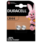 Duracell Specialistisk LR44 størrelse alkalisk knapbatteri 1,5V 2-delt pakke