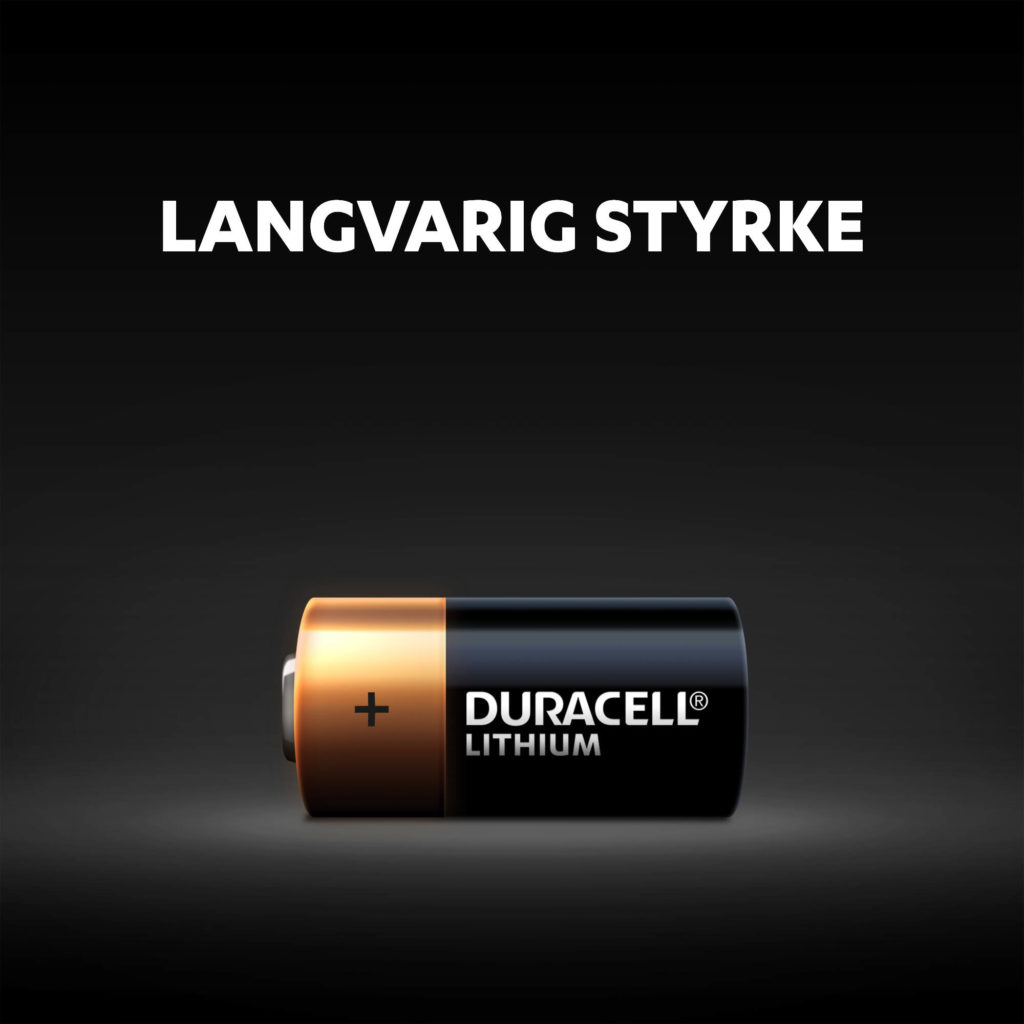 Duracell specialiserede alkaliske CR2-batterier har langvarig strøm