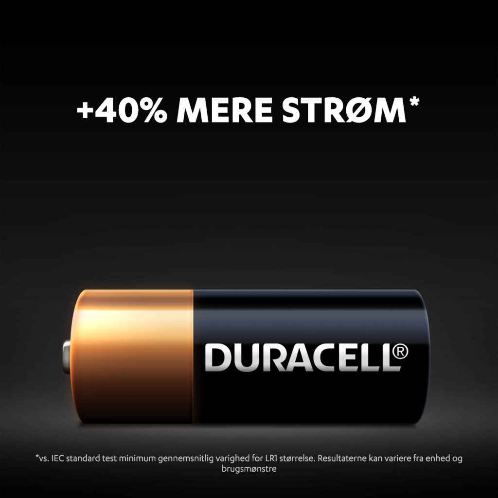 Duracell-specialiserede alkaliske N-batterier har 40% mere strøm