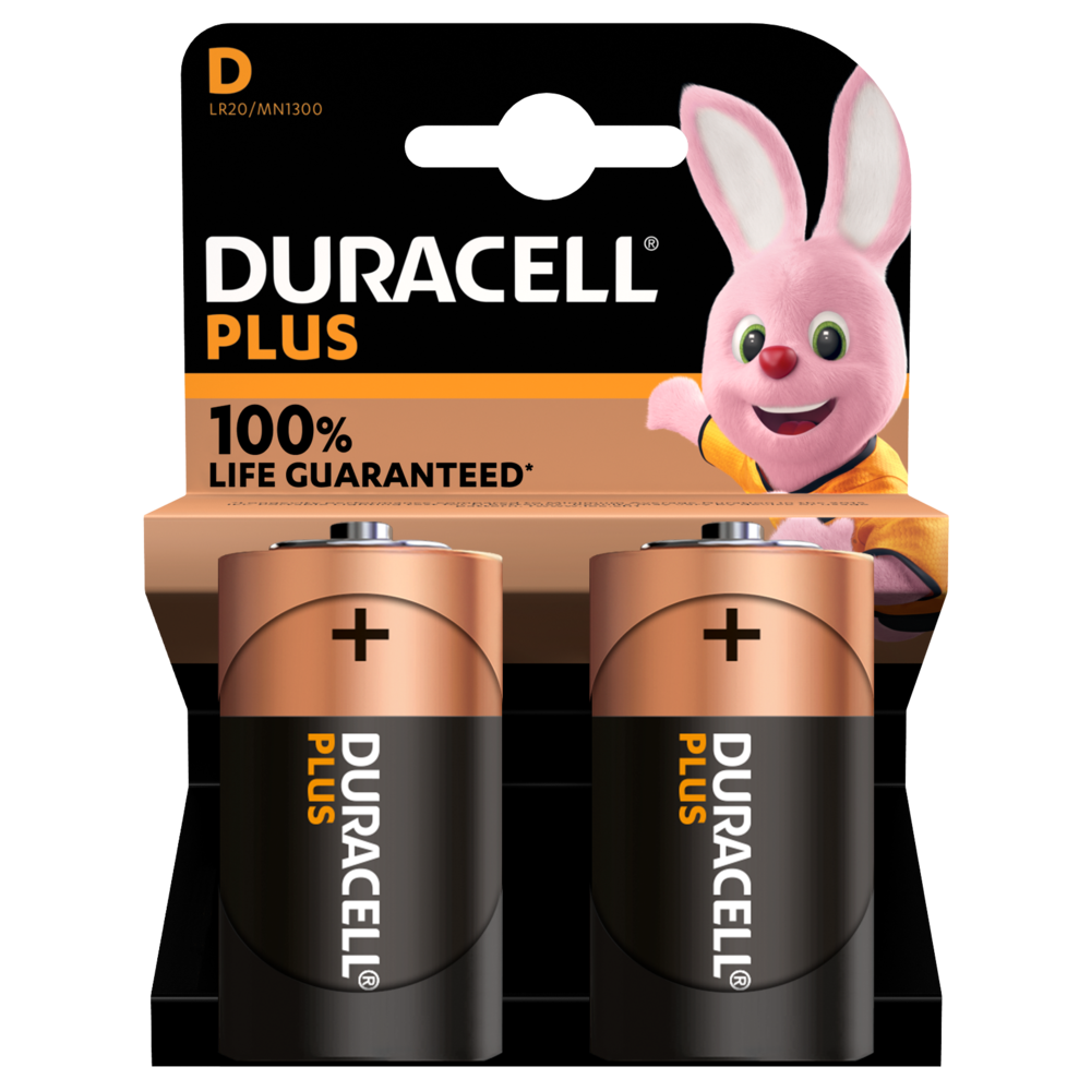 D-batterier Duracell Plus