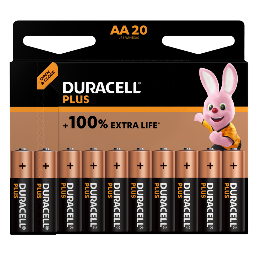 Duracell Plus AA Alkaline batterier - 4 st., 3463